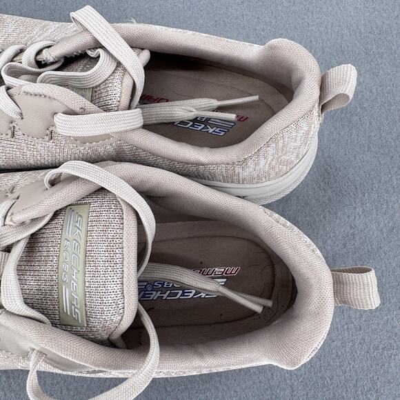 Skechers BOBS Shoes Womens Size 9.5 Taupe Memory Foam Lace Up Walking 117350 - Picture 4 of 12